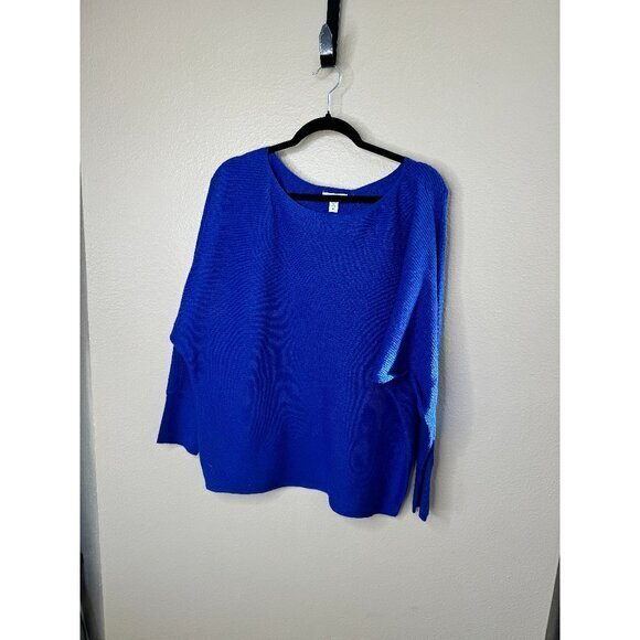Nine West Plus Women's Blue Sweater size 0X plus size long sleeve Polyester‎ - Picture 1 of 7